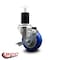 Service Caster 3.5'' Blue Poly Swivel 1-3/4'' Expanding Stem Caster with Brake SCC-EX20S3514-PPUB-BLUE-TLB-134 - alternate 3